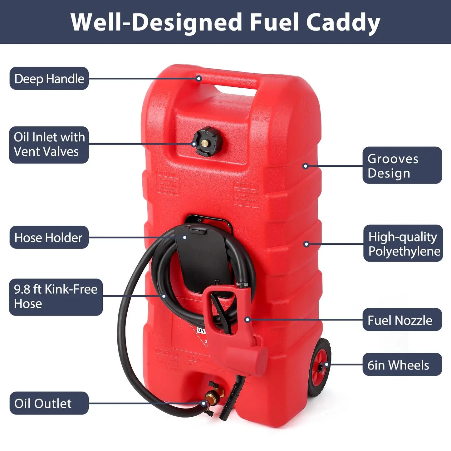 15-gallon portable fuel tank with LE pump and 10-foot hose