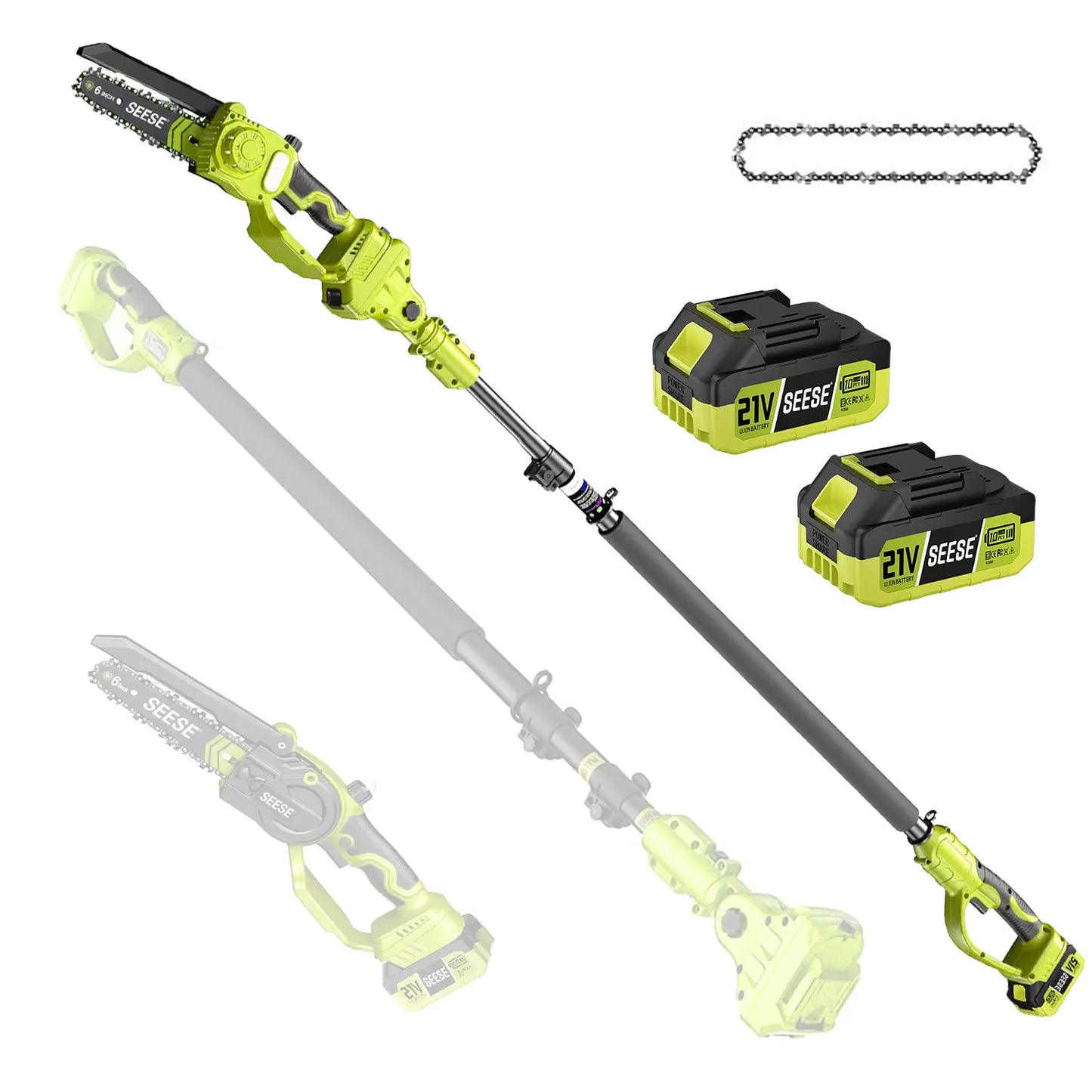 2 Tools in 1 Power Beast!  Brushless 8" Mini Chainsaw + Pole Saw