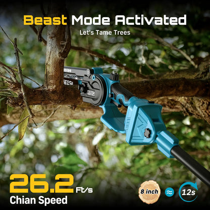 Cordless 2-in-1 Mini Chainsaw & Pole Saw, Portable Tree Trimming Tool