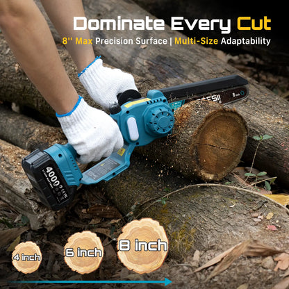 Cordless 2-in-1 Mini Chainsaw & Pole Saw, Portable Tree Trimming Tool