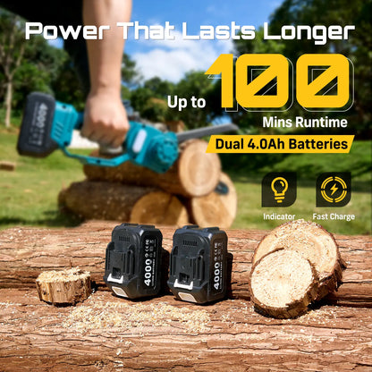 Cordless 2-in-1 Mini Chainsaw & Pole Saw, Portable Tree Trimming Tool