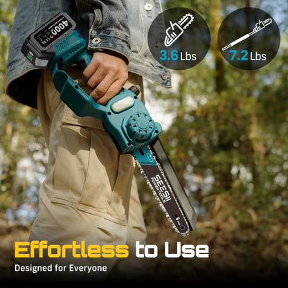 Cordless 2-in-1 Mini Chainsaw & Pole Saw, Portable Tree Trimming Tool