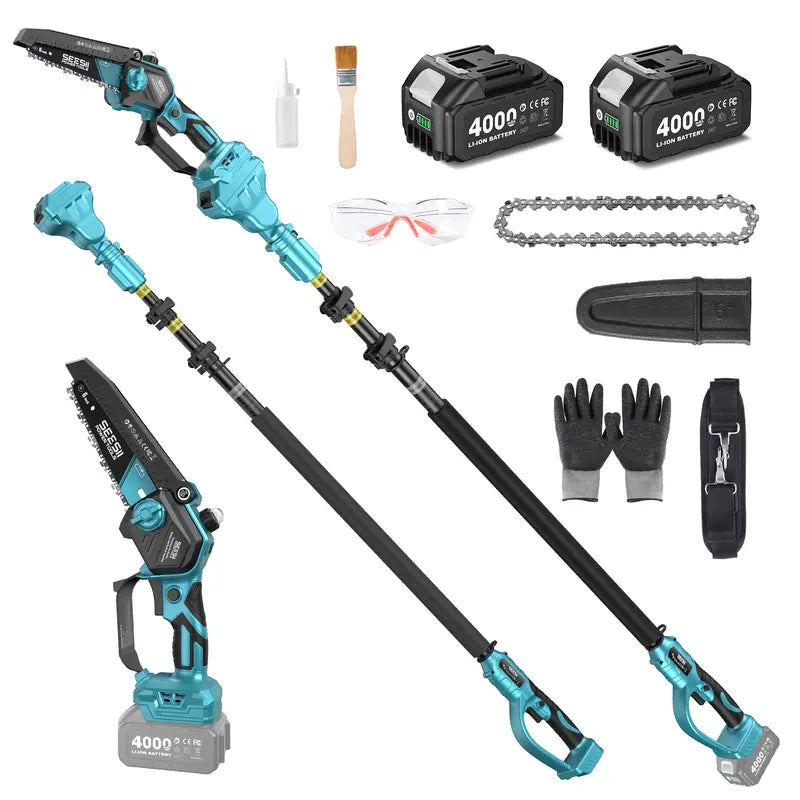 Cordless 2-in-1 Mini Chainsaw & Pole Saw, Portable Tree Trimming Tool