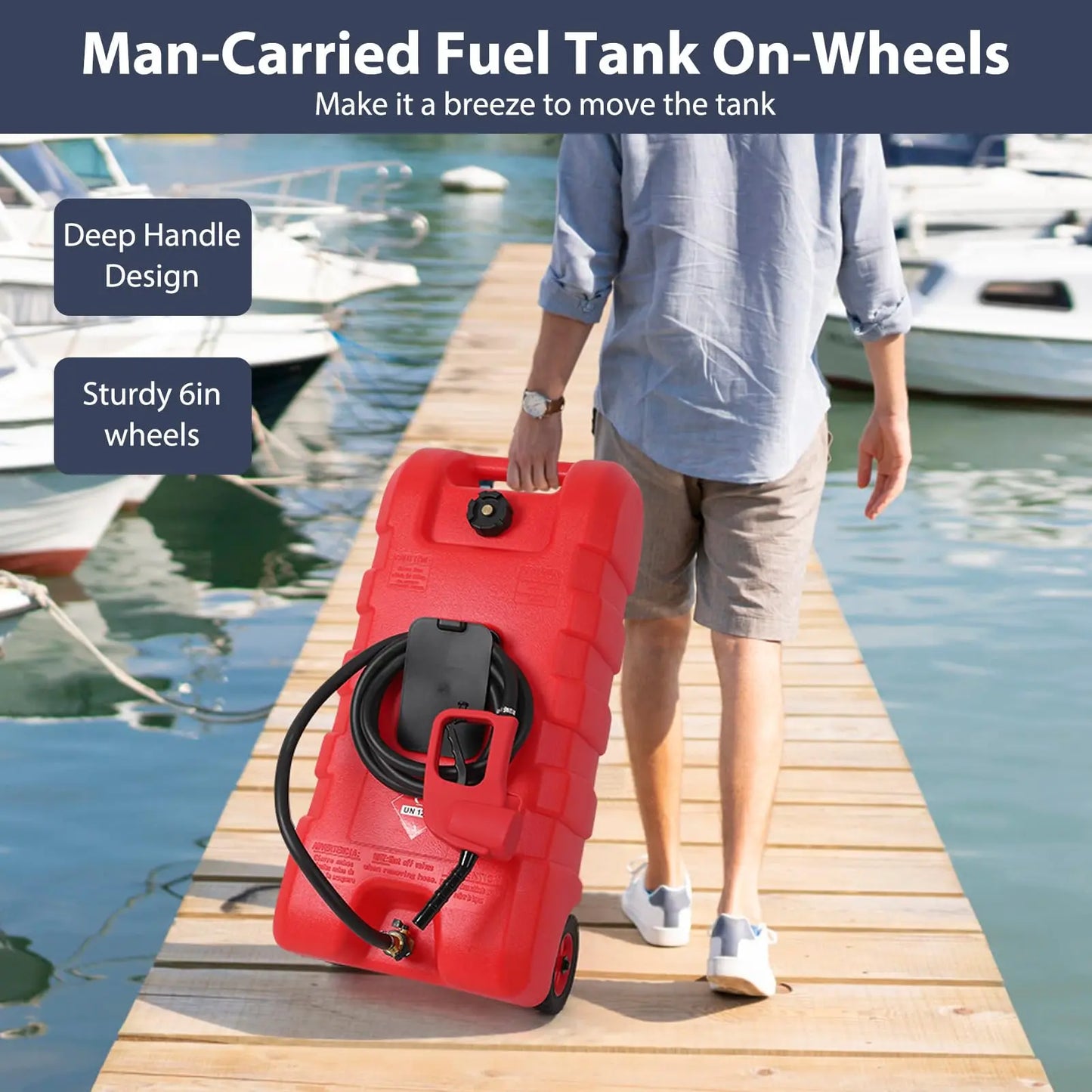15-gallon portable fuel tank with LE pump and 10-foot hose