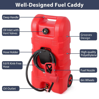 15-gallon portable fuel tank with LE pump and 10-foot hose